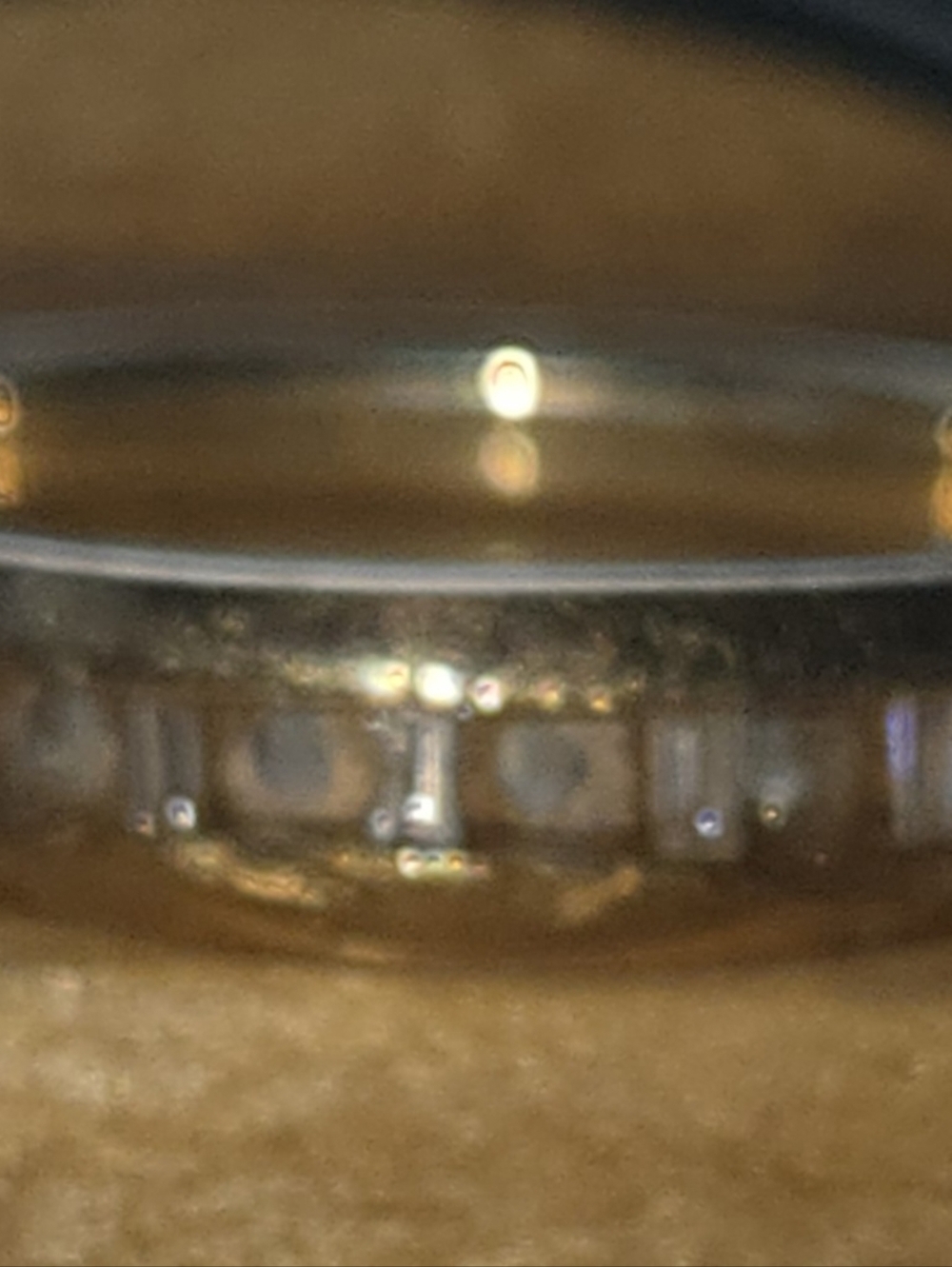 10k Gold Band Ring with Channel Set Diamonds - Picture 3 of 3